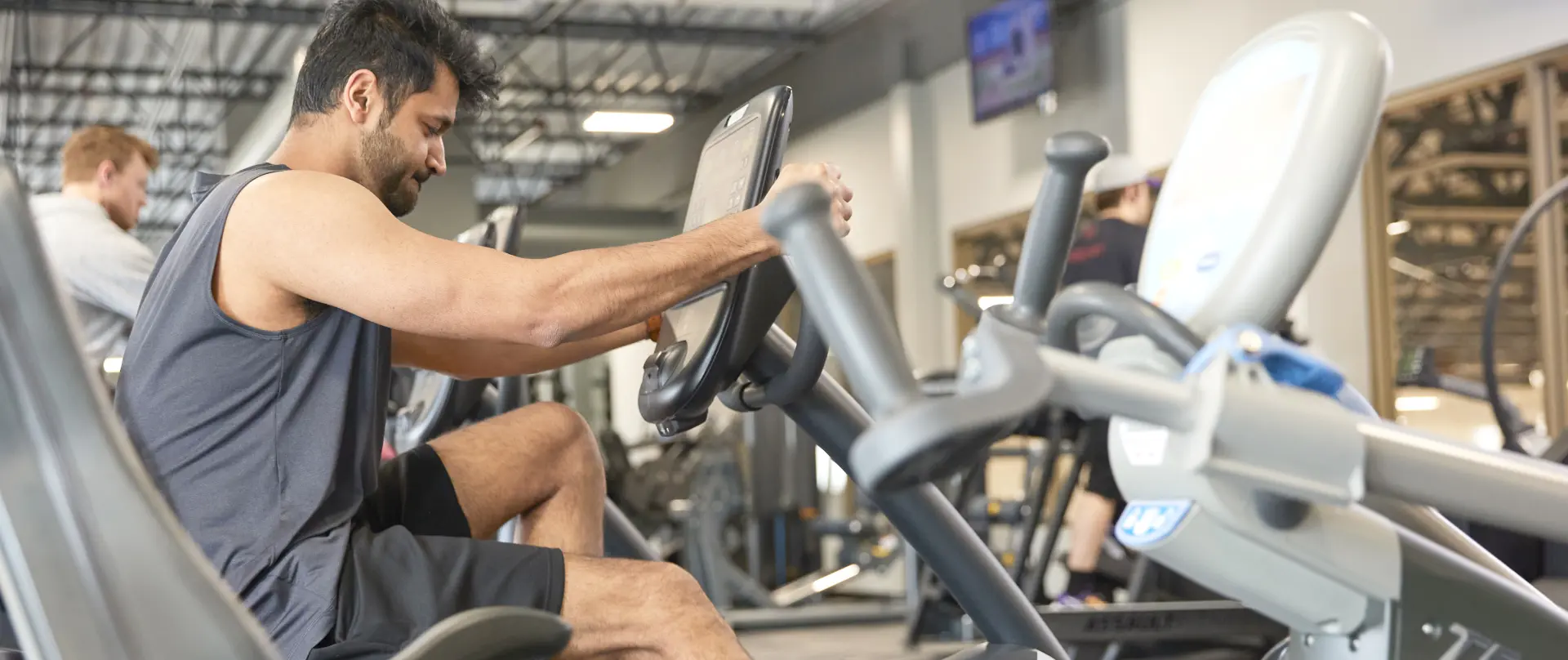 a person working out at a gym