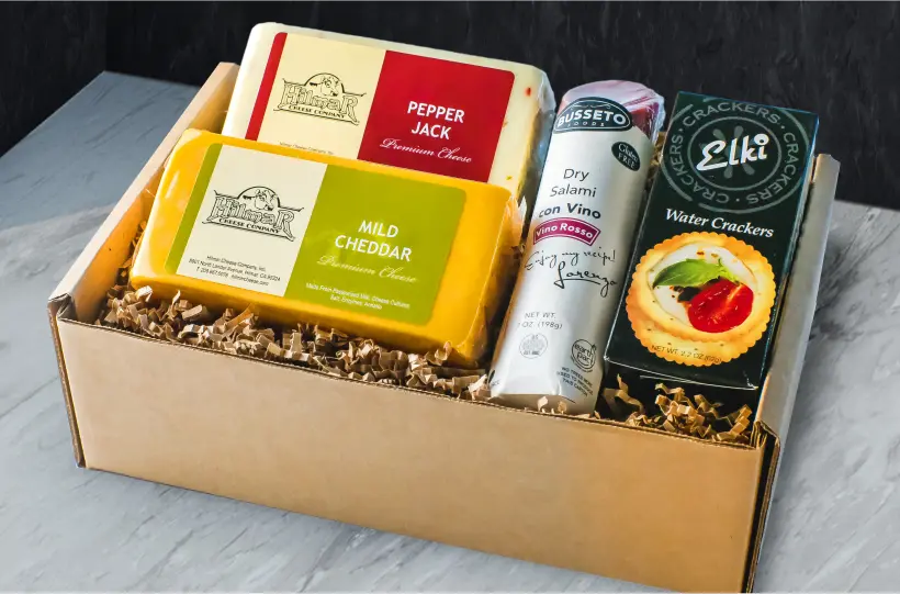 a gift box of cheese