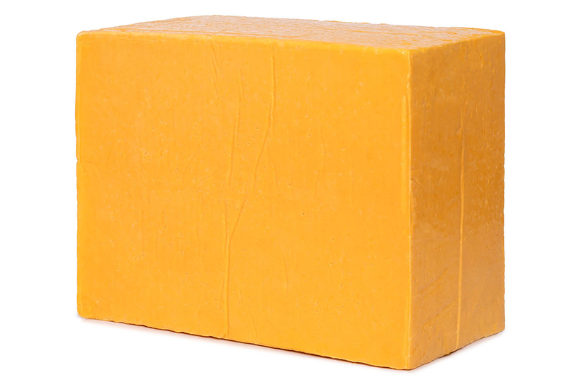 40 lb. (20 kg) block of Hilmar Cheddar cheese
